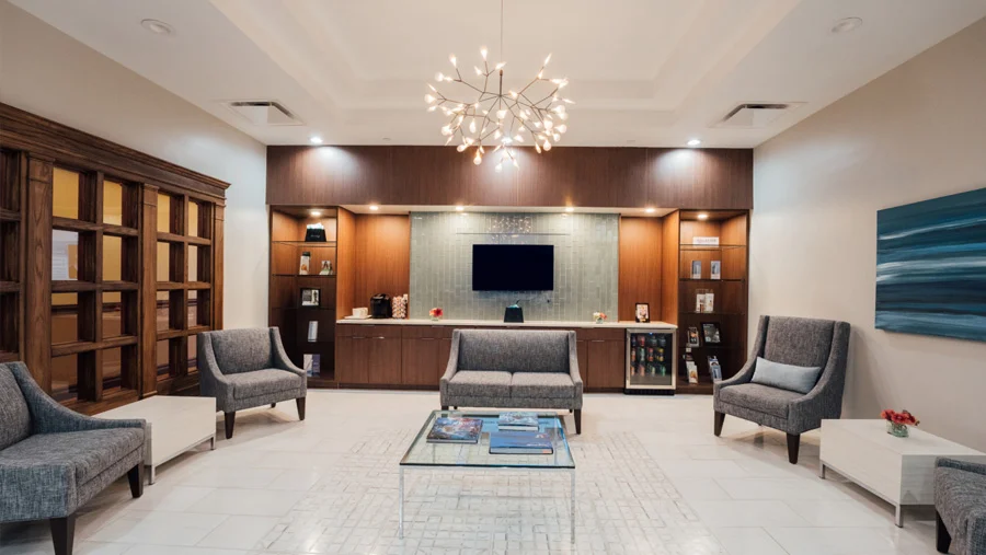 A wide shot of Dr. Comptons MD Client Waiting Room